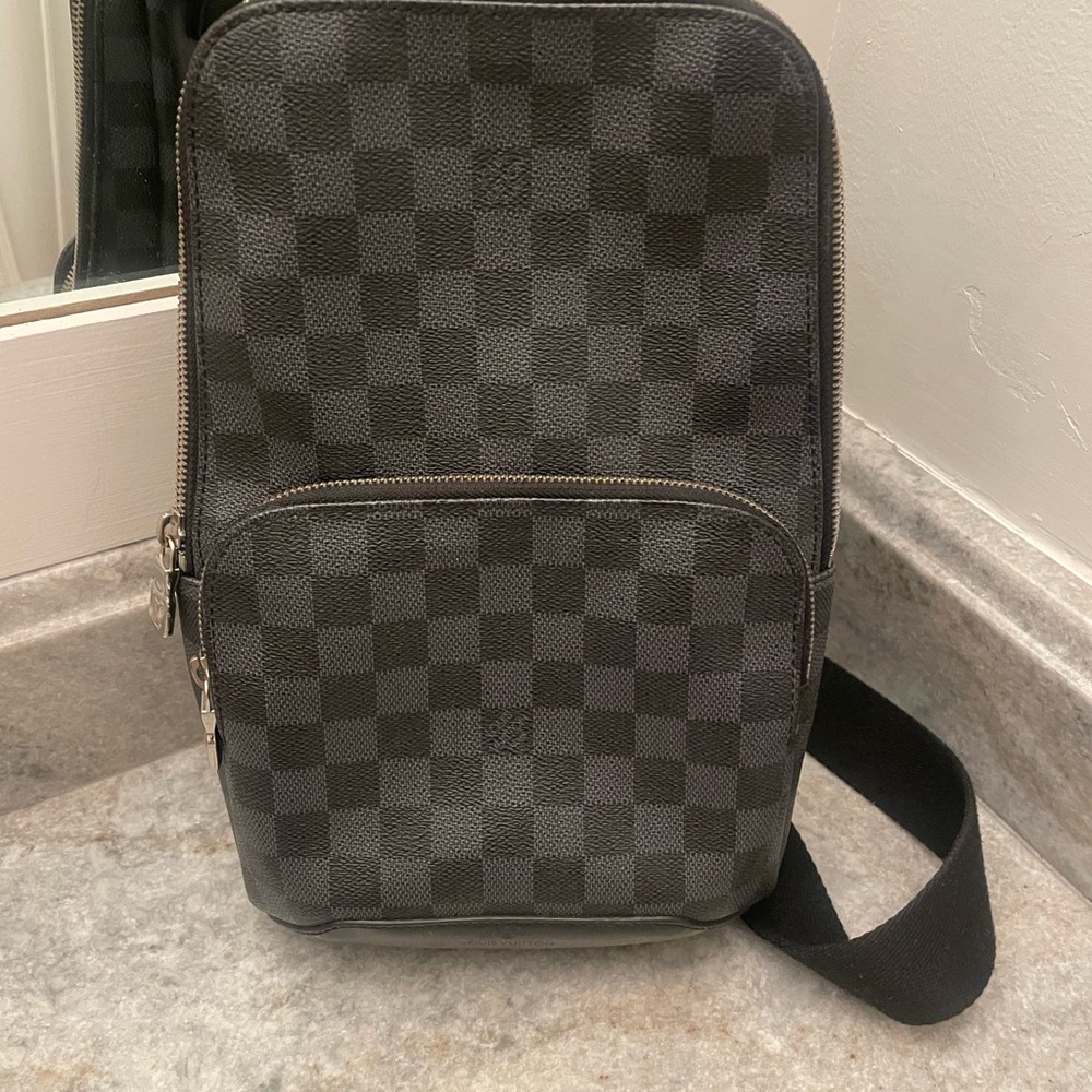 Checkered Black and Brown Men's Bag